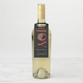 TIDINGS OF JOY RODE KERST POINSETTIA OP ZWART FLESSENHANGER