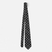 Tie à cravate noire et blanche en forme de moustac (Dos)