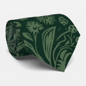 Tie botanique vert forêt | Cravate Paisley (Roulé)