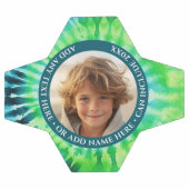 Tie Dye - 1 Foto - Aangepaste tekst - Groen Blauw Voetbal (Enkel)