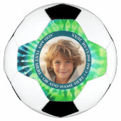 Tie Dye - 1 Foto - Aangepaste tekst - Groen Blauw Voetbal (Voorkant)