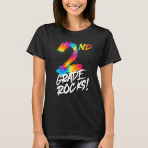 Tie Dye 2e klas tweedeklas rotsen terug naar schoo T-shirt