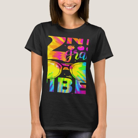 Tie Dye 2nd Grade Vibes Teacher First Day Of Back  T-shirt (Voorkant)