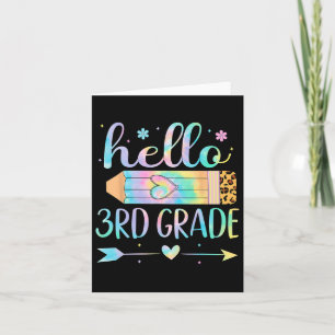 Tie Dye 3e klas terug naar school hallo derde klas Kaart