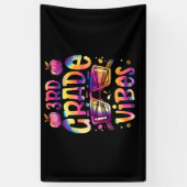 Tie dye 3rd grade vibe Teacher First Day of School Spandoek (Verticaal)