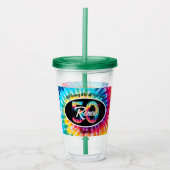 Tie Dye 50th Birthday Acryl Drinkbeker (Voorkant)
