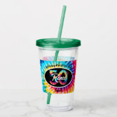 Tie Dye 50th Birthday Acryl Drinkbeker (Achterkant)