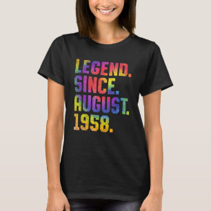 Tie Dye 65e verjaardag legende sinds augustus 1958 T-shirt