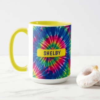 Tie-Dye Aangepaste Naam Kleurrijke Cadeau Mok