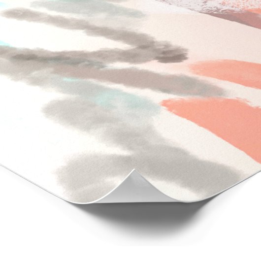 Tie Dye Abstract Art Pastel Pink Orange Boho Poster (Hoek)