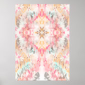 Tie Dye Abstract Art Pastel Pink Orange Boho Poster (Voorkant)