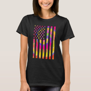 Tie Dye American Flag Patriotic Happy 4 juli T-shirt