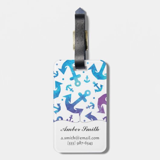 Tie Dye Anchor Pattern 2 Bagagelabel (Achterkant verticaal)