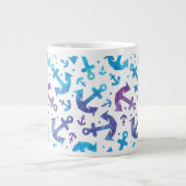 Tie Dye Anchor Pattern 2 Extra Grote Mok (Voorkant)