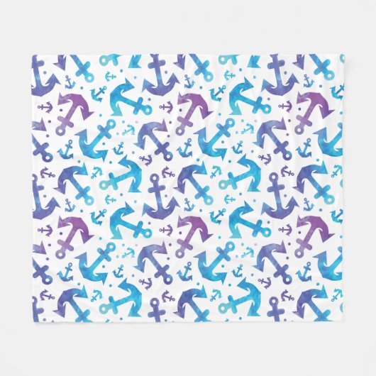 Tie Dye Anchor Pattern 2 Fleece Deken (Voorkant (Horizontaal))