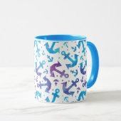 Tie Dye Anchor Pattern 2 Mok (Voorkant rechts)