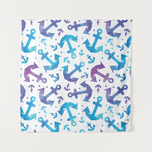 Tie Dye Anchor Pattern Wandkleed (Voorkant (horizontaal))