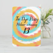 Tie Dye Anniversaire Fête Colorée Invitation (Debout devant)