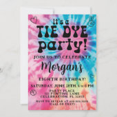 Tie Dye Anniversaire Fête Invitation (Devant)