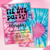 Tie Dye Anniversaire Fête Invitation