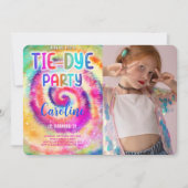 Tie Dye Anniversaire Photo Invitation (Devant)