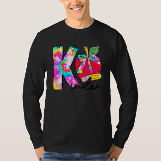 Tie Dye Appel Kleuterschool Leerling Leraar Terug  T-shirt