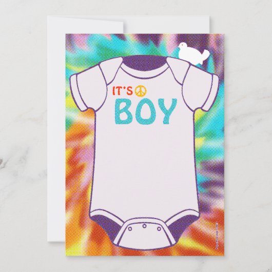 Tie Dye Baby Showboys Invitations Garçons (Devant)