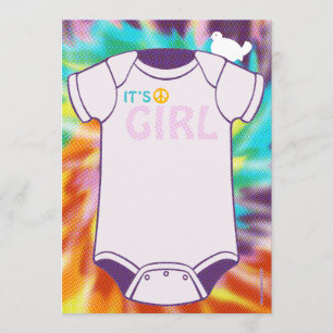 Tie Dye Baby Shower-uitnodigingen Kaart