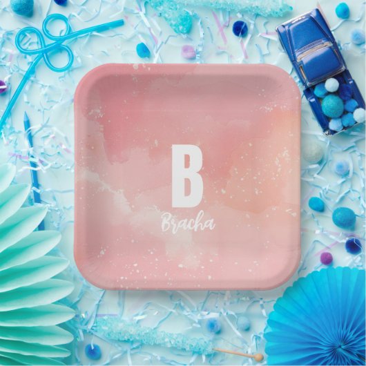 Tie dye bas mitzva verjaardag papieren bordje (Feest)