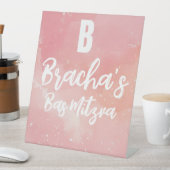 Tie dye bas mitzva verjaardag reclamebord met voetstuk (Insitu)