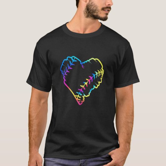 Tie Dye Baseball Heart Baseball Fans Baseball  3 T-shirt (Voorkant)