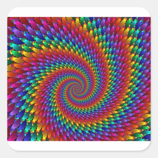 Tie Dye Basic Vierkante Sticker (Voorkant)