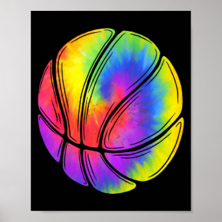 Tie dye basketbal Amerikaans voor jongens mannen s Poster