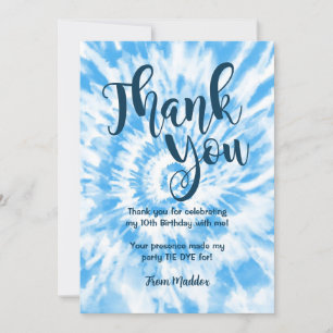 Tie Dye bedankkaart Blauw Kaart