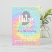 Tie Dye Birthday Invitation 9th Birthday Kaart (Staand voorkant)