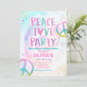 Tie Dye Birthday Party Pastel Tie Dye Hippy Party Kaart (Staand voorkant)