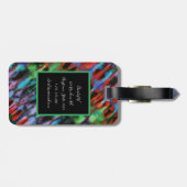 Tie Dye Black Diagonal Bagagelabel (Achterkant horizontaal)