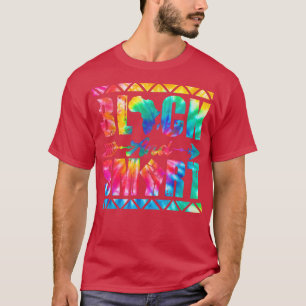 Tie Dye Black en Smart Juneteenth Black History M T-shirt