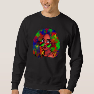Tie Dye Black Queen Afro Beauty Melanin Black Hist Trui