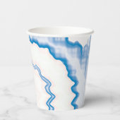 Tie dye Blauw wit werveling funky retro patroon Papieren Bekers (Achterkant)