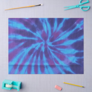 Tie Dye Blue Blauwgroen Paarse Hippie Decoupage Tissuepapier
