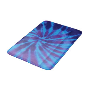 Tie Dye Blue Blauwgroen Paarse Kleurrijke Patroon  Badmat