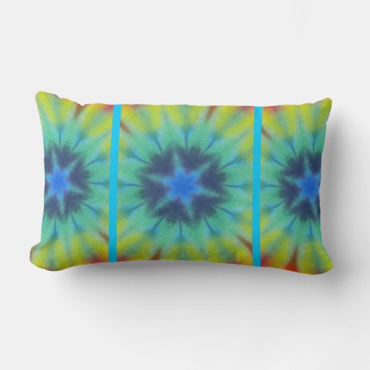 Tie Dye Blue Yellow Green Kussen (Voorkant)