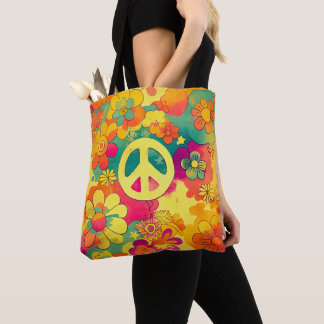 Tie Dye Boho Hippy 60s Vredesbord Draagtas