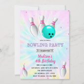 Tie dye bowling invitation (Devant)