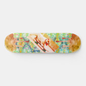 Tie dye Bulldog Blauwgroen Red Skateboard (Horizontaal)