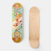 Tie dye Bulldog Blauwgroen Red Skateboard (Voorkant)