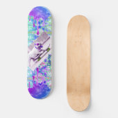 Tie dye Bulldog Blue Paars Skateboard (Voorkant)