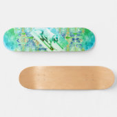 Tie dye Bulldog Green Blue skateboard (Horizontaal)