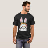 Tie Dye Bunny Face Leopard Glasses Headband Happy T-shirt (Voorkant volledig)